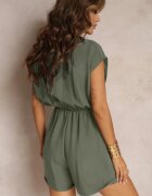 new collection Salopetă scurtă Verde închis cu decolteu petrecut din viscoză Ariamia