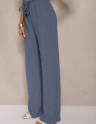 new collection Set Albastru Pantaloni cu croială largă și Vestă cu decolteu în V Sadorine