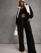 new collection Set de Trening Negru din Bumbac Bluză cu Fermoar și Pantaloni Teviora