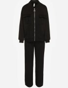 new collection Set de Trening Negru din Bumbac Bluză cu Fermoar și Pantaloni Teviora
