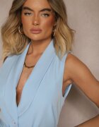 new collection Vestă de costum albastră cu curea Viviselle