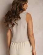 new collection Vestă Gri deschis Elegantă în stil de costum Sylvenie