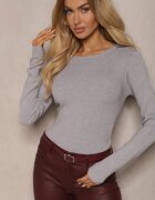 newstar Pulover Gri cu Vâscoză și Modal în Stil Clasic Nalissea