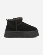 nm Cizme de zăpadă Negre slip-on din piele întoarsă naturală cu talpă groasă Mevilira