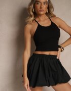 och bella Top Negru Mulat din Bumbac cu Bretele Lissavie