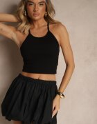 och bella Top Negru Mulat din Bumbac cu Bretele Lissavie