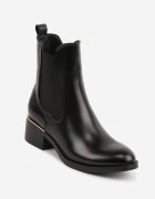 orena paris Botine Chelsea cu detaliu metalic Bobene Negre