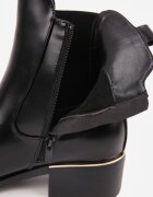 orena paris Botine Chelsea cu detaliu metalic Bobene Negre