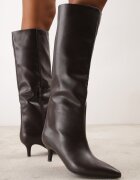 orena paris Cizme cu toc stiletto tip kitten cu carâmb larg Golla Maro