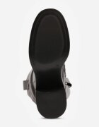 orena paris Cizme până la genunchi cu toc gros jos și mânere decorative Avgione Negre