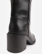 orena paris Cizme până la genunchi cu toc gros jos și mânere decorative Avgione Negre