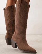 orena paris Cizme Western în stil cowboy cu toc și cusături Ifuna Maro