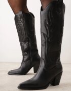 orena paris Cizme Western în stil cowboy cu toc și cusături Ifuna Negre