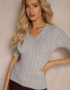 palma Bluză Gri cu adaos de viscoză și bumbac cu model în relief Merelisa