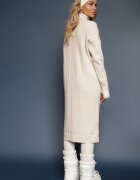 palma Cardigan nedeschis Bej deschis cu croială lungă din viscoză și buzunare Naralie
