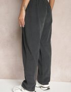 palma Pantaloni De bumbac Gri închis High Waist în stil clasic Arivora