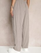 palma Pantaloni din bumbac Gri High Waist în stil clasic Arivora