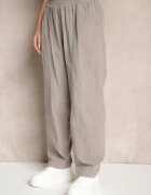 palma Pantaloni din bumbac Gri High Waist în stil clasic Arivora