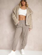 palma Pantaloni Gri din Bumbac High Waist Galili