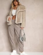 palma Pantaloni Gri din Bumbac High Waist Galili