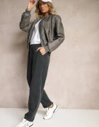 palma Pantaloni Gri închis din Bumbac High Waist Galili