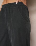 palma Pantaloni Gri închis din Bumbac High Waist Galili