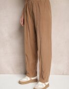 palma Pantaloni Maro De Bumbac Talie Înaltă Stil Clasic Arivora