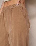 palma Pantaloni Maro De Bumbac Talie Înaltă Stil Clasic Arivora