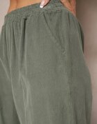 palma Pantaloni verde închis din bumbac High Waist în stil clasic Arivora