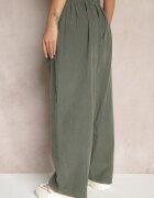 palma Pantaloni Verde închis Din bumbac Talie înaltă Cu croială largă Velili
