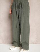 palma Pantaloni Verde închis Din bumbac Talie înaltă Cu croială largă Velili