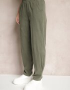 palma Pantaloni Verzi închis din bumbac High Waist Galili