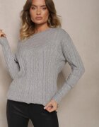 palma Pulover Gri cu Bumbac Viscoză și Model Decorativ Viacelia