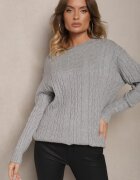 palma Pulover Gri cu Bumbac Viscoză și Model Decorativ Viacelia
