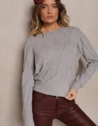 palma Pulover Gri cu Vâscoză Bumbac și Model Embosat Zeiatha