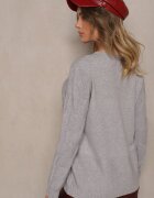 palma Pulover Gri cu Vâscoză Bumbac și Model Embosat Zeiatha