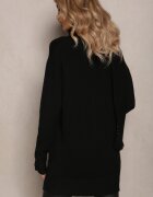 palma Pulover negru cu eșarfă cu ciucuri în set Rumabena