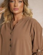 palma Rochie Maro cu Croială Cloș din Bumbac cu Mâneci Reglabile și Volan Arivin