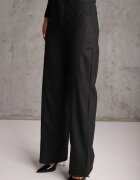  Pantaloni cerati croi drept Pirette Negri