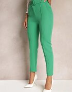  Pantaloni de costum Verzi Croiți High Waist cu Cureaua în Talie Decorată cu Cataramă Binah