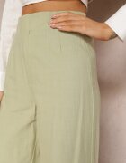  Pantaloni Menta Largi cu talie înaltă din bumbac Henve