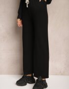  Pantaloni Negri cu croială largă talie înaltă și elastic în talie Mefinia