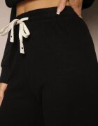  Pantaloni Negri cu croială largă talie înaltă și elastic în talie Mefinia