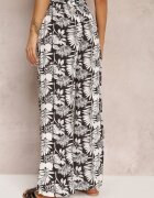  Pantaloni negri din Viscoză cu flori Phymeda