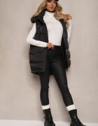  Pantaloni Negri Modelatori din Piele Ecologică Skinny Caetana