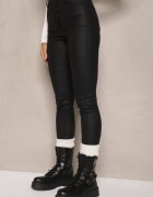  Pantaloni Negri Modelatori din Piele Ecologică Skinny Caetana