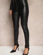  Pantaloni negri Skinny Talie înaltă din Piele ecologică Sewisya