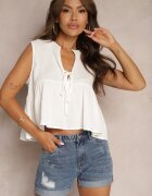  Pantaloni scurți Albaștri Casual din denim din bumbac cu rupturi Anabea