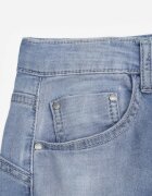  Pantaloni scurți de blugi albaștri Talie înaltă din bumbac Finisați cu nasturi Nelithra