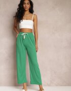  Pantaloni Verzi Largi cu elastic încrețit și șnur Feliti
